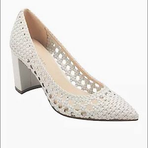 NWOT Marc Fisher Carly Woven Pumps White Size 8